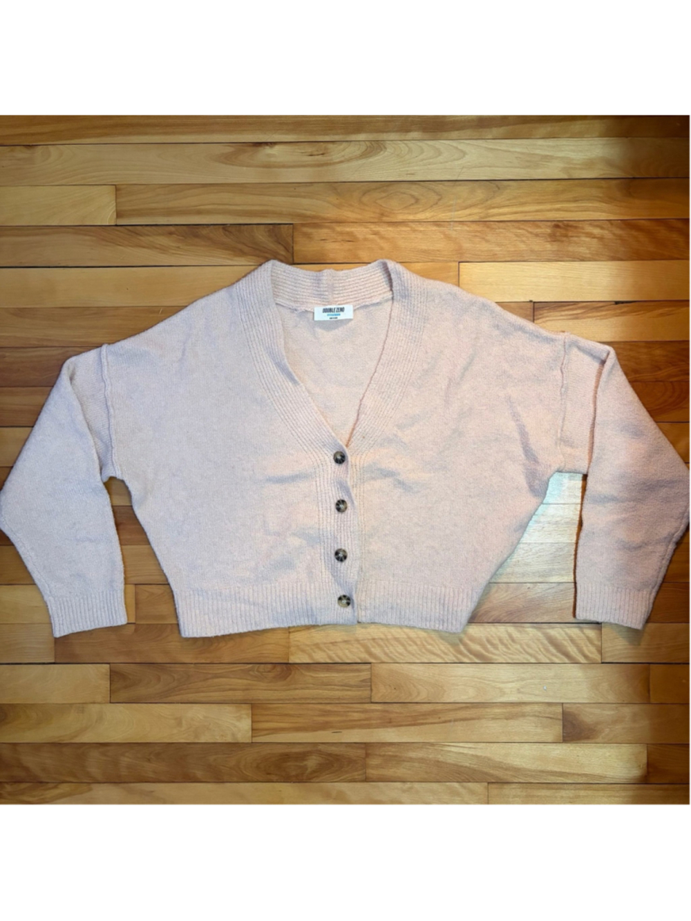 Double Zero Boxy V-Neck Button Front Knit Cardigan - Medium